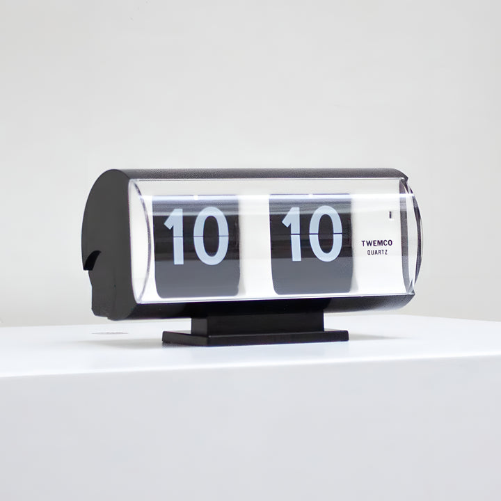 Jadco Marvin Cylindrical Digital Flip Card Desk Clock Black 18cm QT30T-Black 02