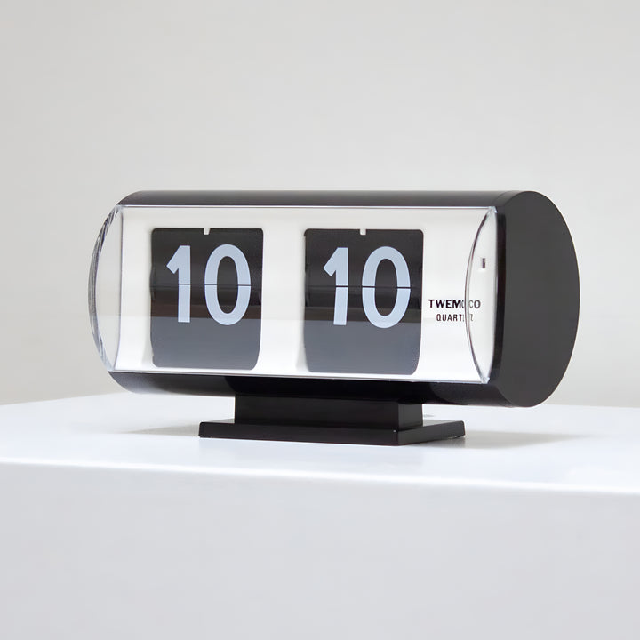 Jadco Marvin Cylindrical Digital Flip Card Desk Clock Black 18cm QT30T-Black 03