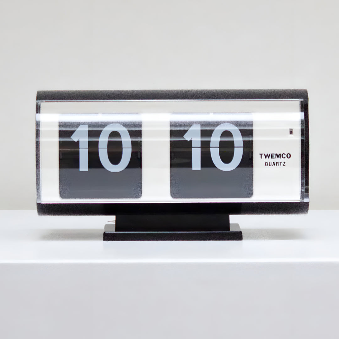 Jadco Marvin Cylindrical Digital Flip Card Desk Clock Black 18cm QT30T-Black 04