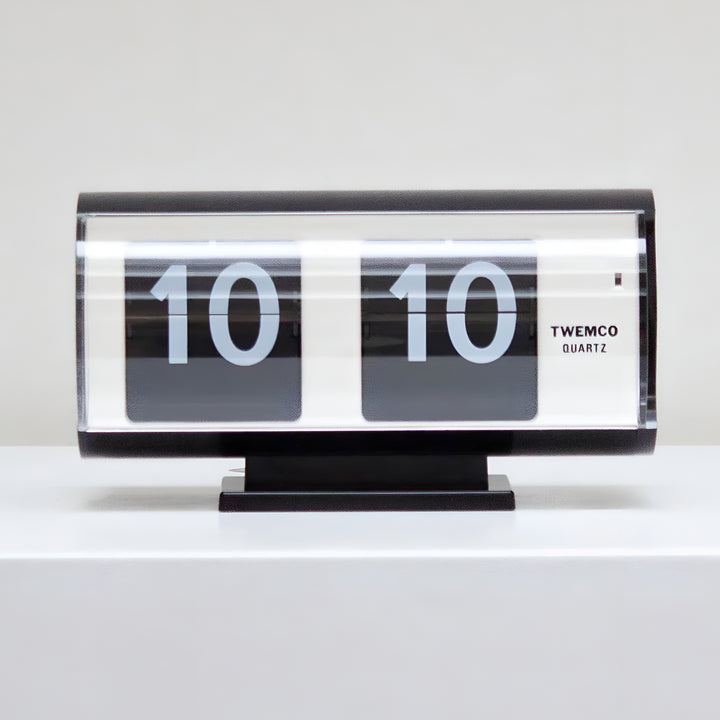 Jadco Marvin Cylindrical Digital Flip Card Desk Clock Black 18cm QT30T-Black 04