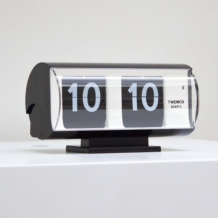 Jadco Marvin Cylindrical Digital Flip Card Desk Clock Black 18cm QT30T-Black 05