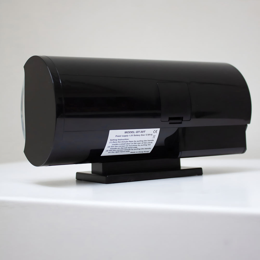 Jadco Marvin Cylindrical Digital Flip Card Desk Clock Black 18cm QT30T-Black 07