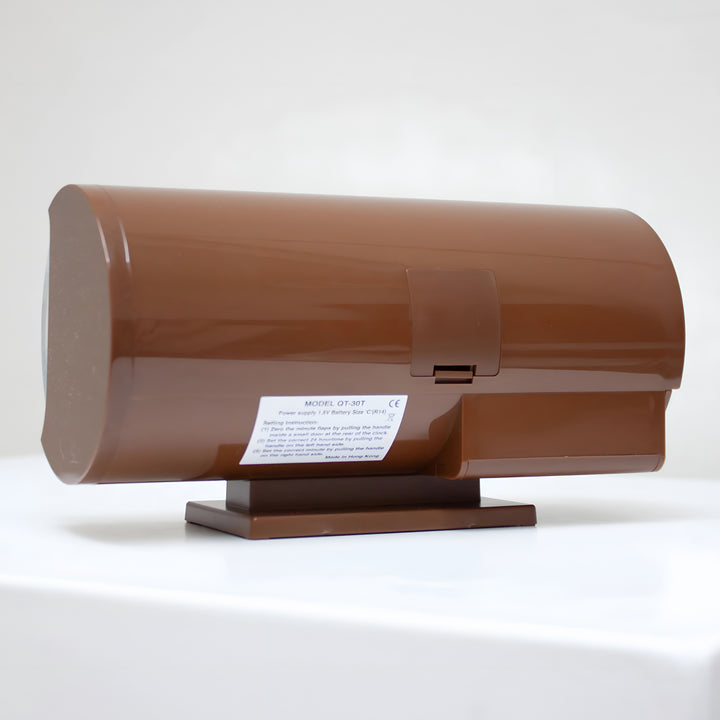Jadco Marvin Cylindrical Digital Flip Card Desk Clock Brown 18cm QT30T-Brown 05