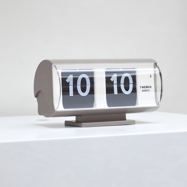 Jadco Marvin Cylindrical Digital Flip Card Desk Clock Grey 18cm QT30T-Grey 2