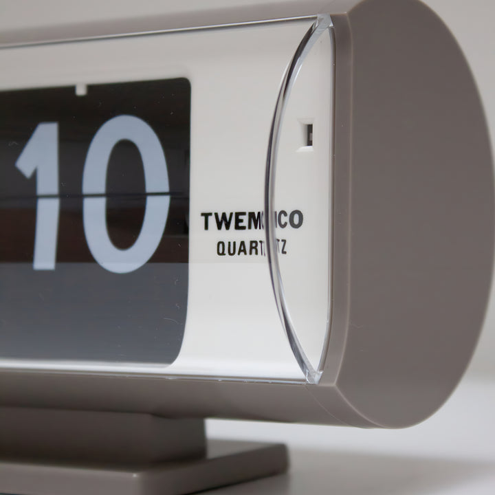 Jadco Marvin Cylindrical Digital Flip Card Desk Clock Grey 18cm QT30T-Grey 4
