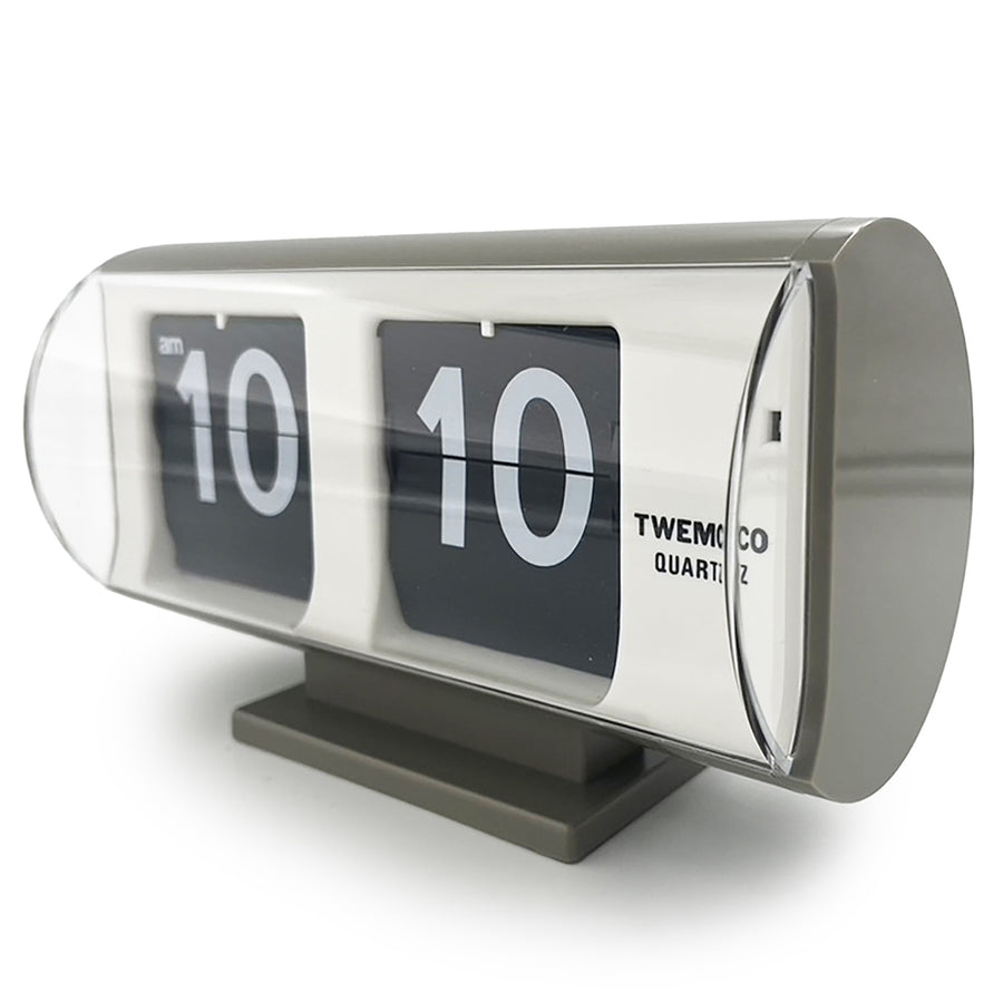 Jadco Marvin Cylindrical Digital Flip Card Desk Clock Grey 18cm QT30T-Grey