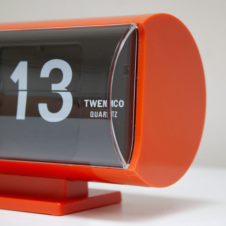 Jadco Marvin Cylindrical Digital Flip Card Desk Clock Orange 18cm QT30T-Orange 005