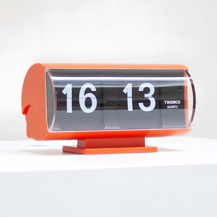 Jadco Marvin Cylindrical Digital Flip Card Desk Clock Orange 18cm QT30T-Orange 004