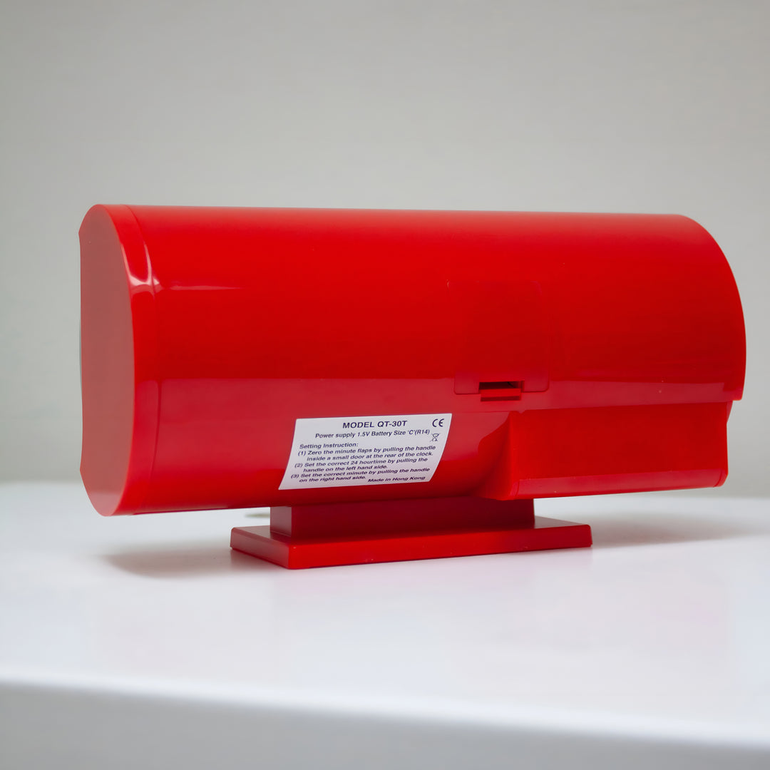 Jadco Marvin Cylindrical Digital Flip Card Desk Clock Red 18cm QT30T-Red 006