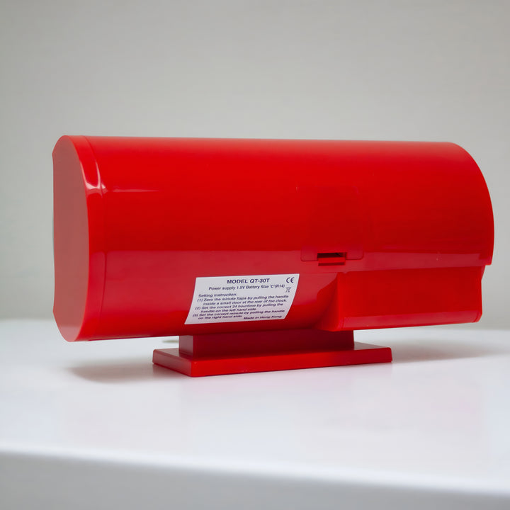 Jadco Marvin Cylindrical Digital Flip Card Desk Clock Red 18cm QT30T-Red 006