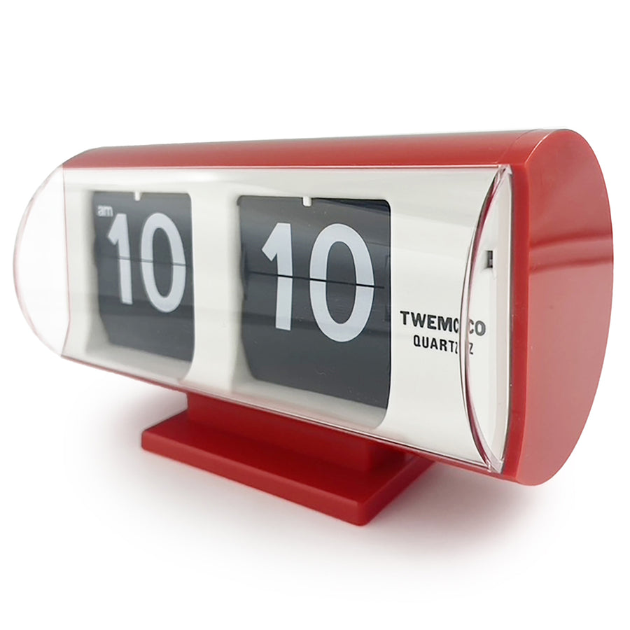 Jadco Marvin Cylindrical Digital Flip Card Desk Clock Red 18cm QT30T-Red