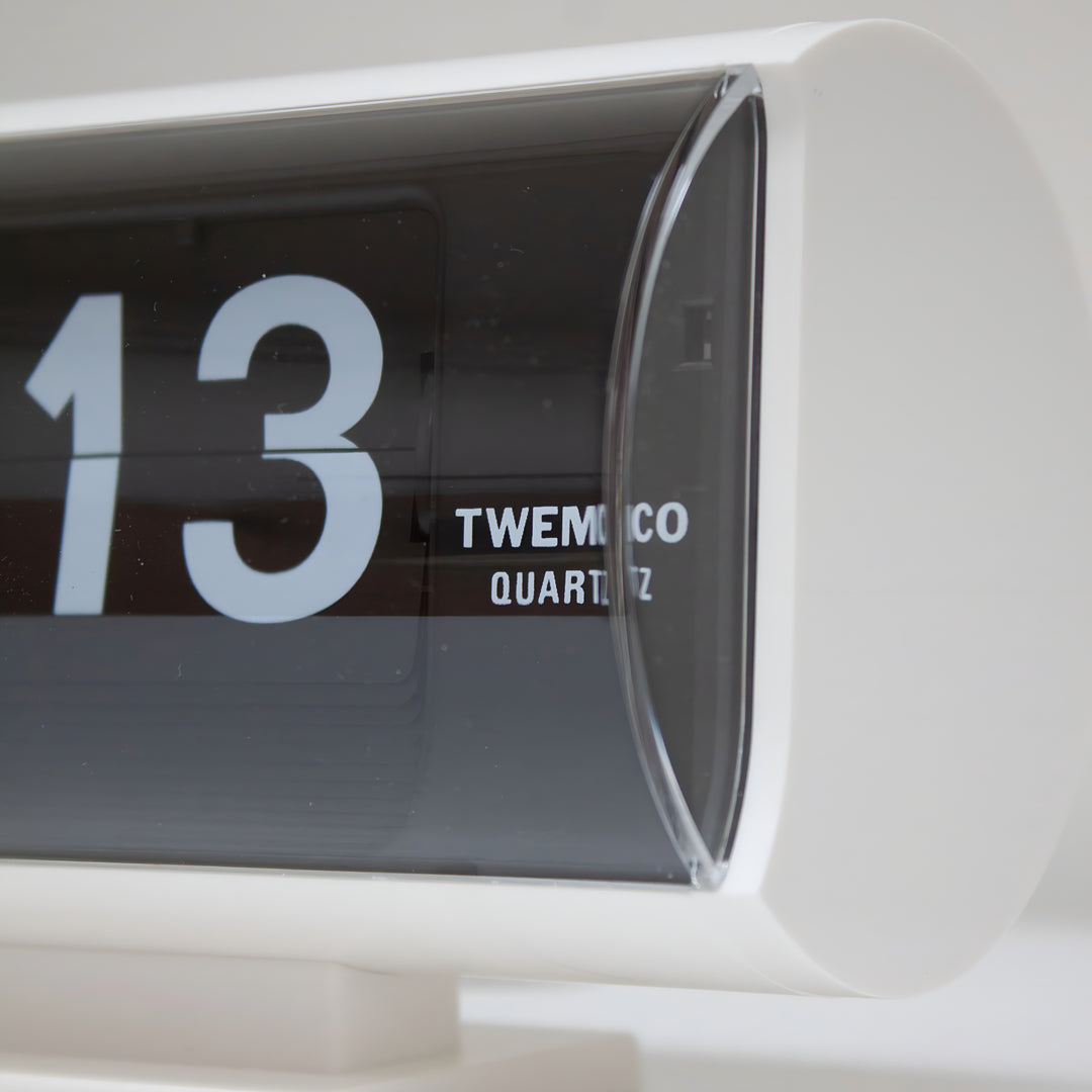 Jadco Marvin Cylindrical Digital Flip Card Desk Clock White 18cm QT30T-White 005