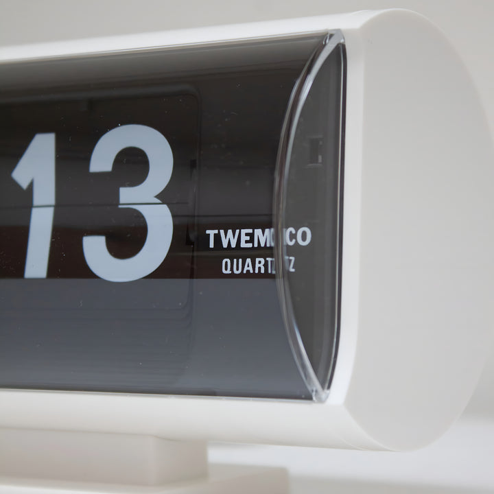 Jadco Marvin Cylindrical Digital Flip Card Desk Clock White 18cm QT30T-White 005