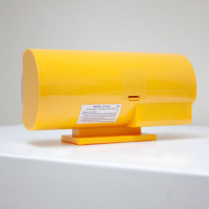 Jadco Marvin Cylindrical Digital Flip Card Desk Clock Yellow 18cm QT30T-Yellow 005