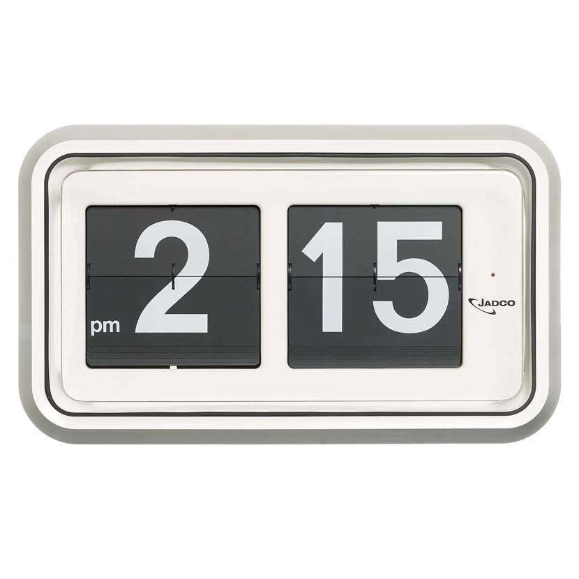 Jadco Reserve Mains Powered Flip Wall Clock 24hr White 32cm R5824HR 1 #time-format_24hr