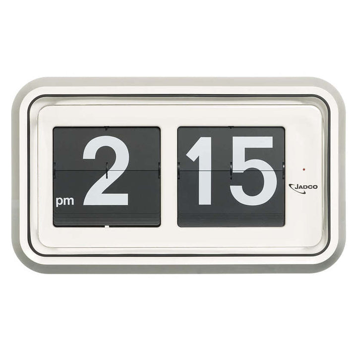 Jadco Reserve Mains Powered Flip Wall Clock 24hr White 32cm R5824HR 1 #time-format_24hr
