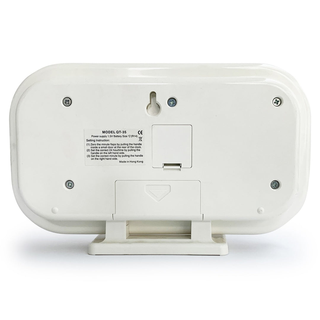 Jadco Wolly Digital Flip Card Wall and Desk Clock White 23cm QT35 6