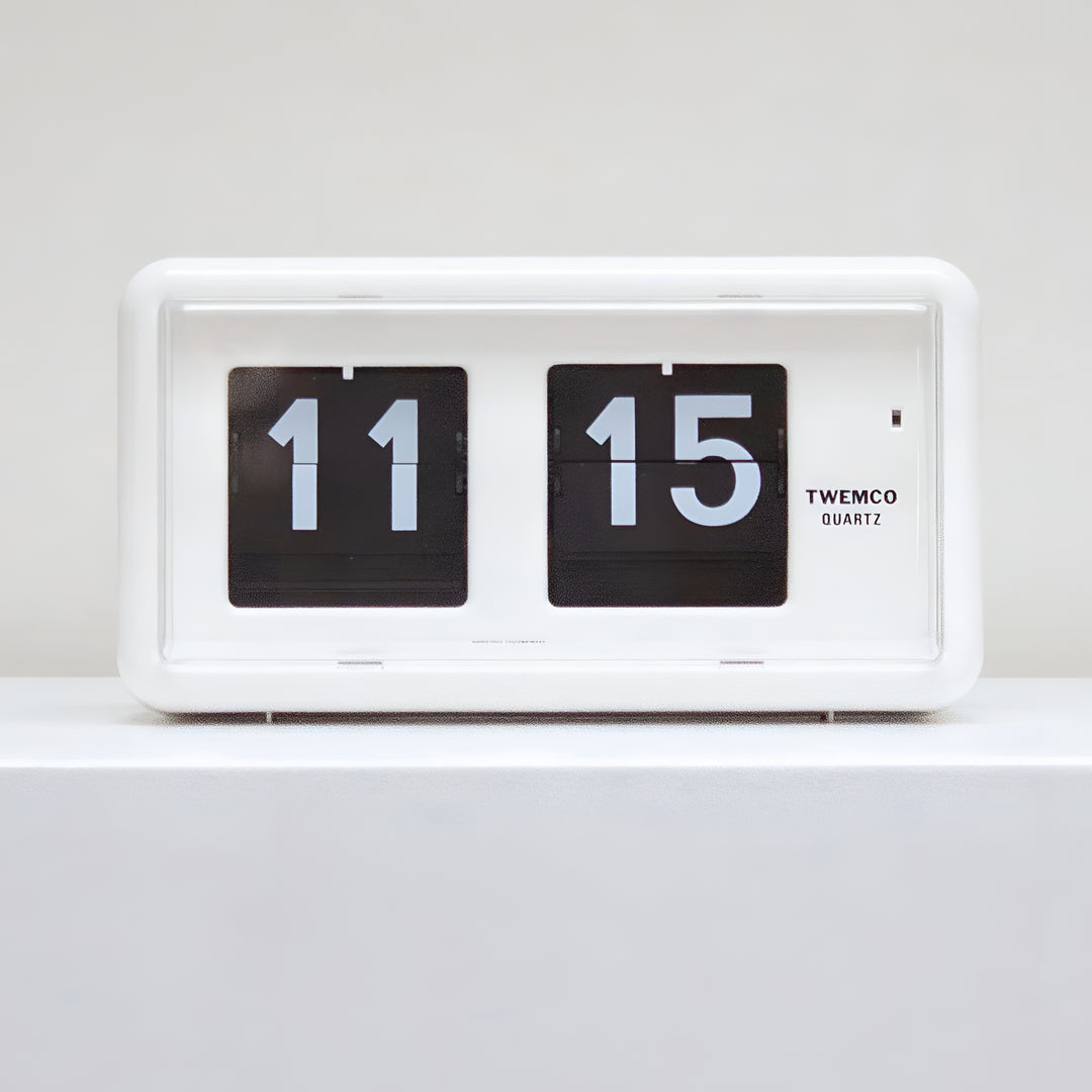 Jadco Wylie Compact Digital Flip Card Wall Desk Clock White 20cm QT30 01
