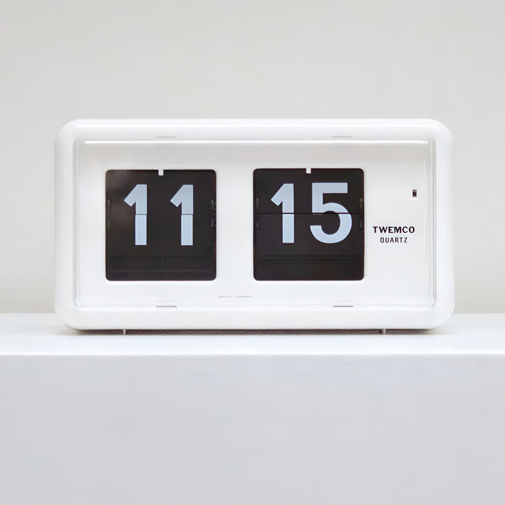 Jadco Wylie Compact Digital Flip Card Wall Desk Clock White 20cm QT30 01