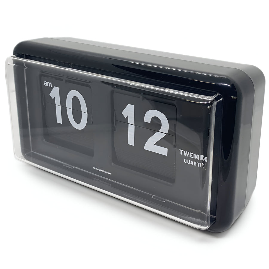Jadco Wylie Compact Digital Flip Card Wall and Desk Clock Black 20cm QT30-Black 2