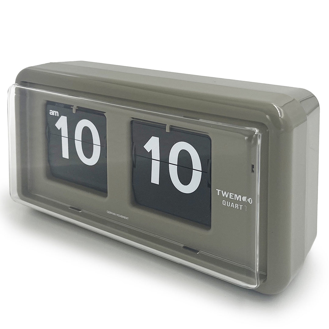 Jadco Wylie Compact Digital Flip Card Wall and Desk Clock Grey 20cm QT30-Grey