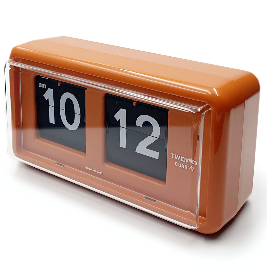 Jadco Wylie Compact Digital Flip Card Wall and Desk Clock Orange 20cm QT30-Orange 4