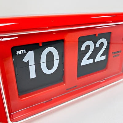 Jadco Wylie Compact Digital Flip Card Wall and Desk Clock Red 20cm QT30-Red 02