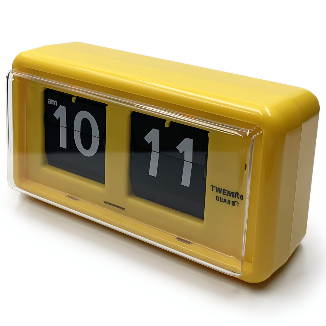Jadco Wylie Compact Digital Flip Card Wall and Desk Clock Yellow 20cm QT30-Yellow 2