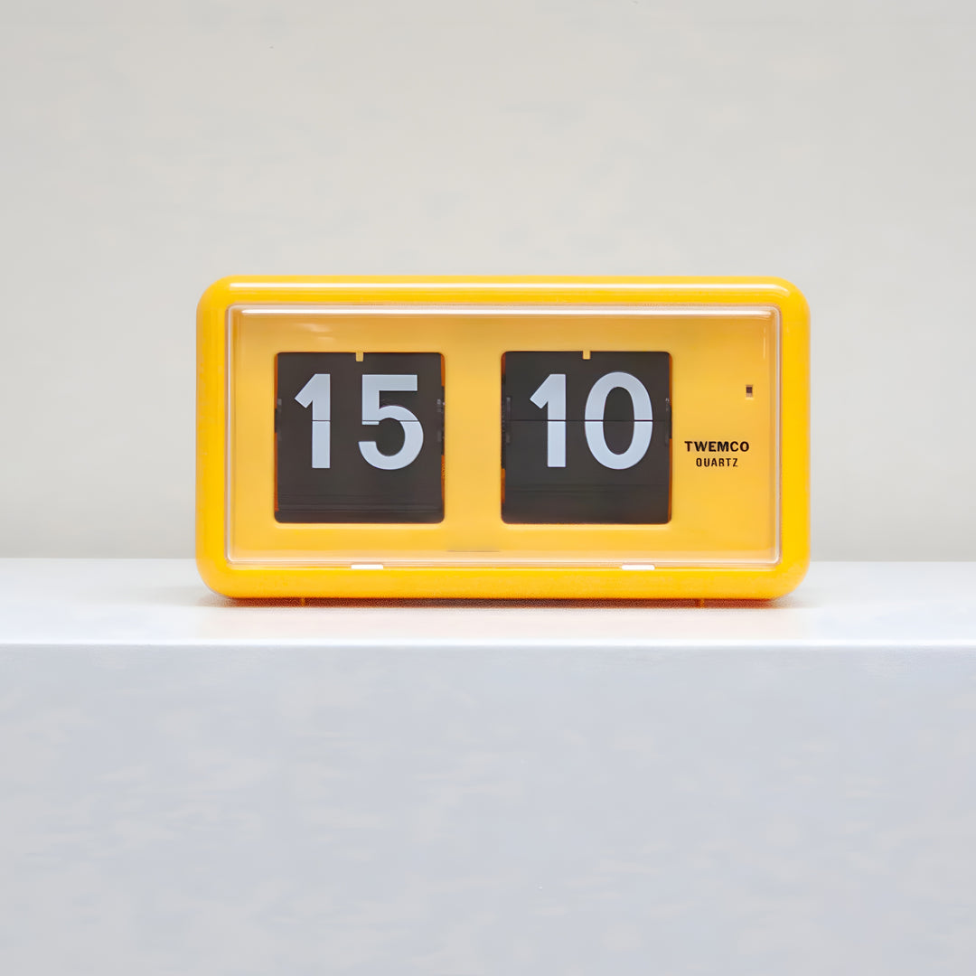 Jadco Wylie Compact Digital Flip Card Wall and Desk Clock Yellow 20cm QT30-Yellow 03