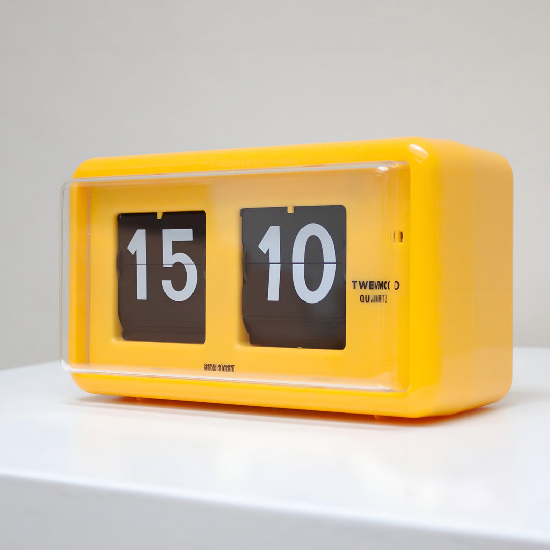 Jadco Wylie Compact Digital Flip Card Wall and Desk Clock Yellow 20cm QT30-Yellow 04