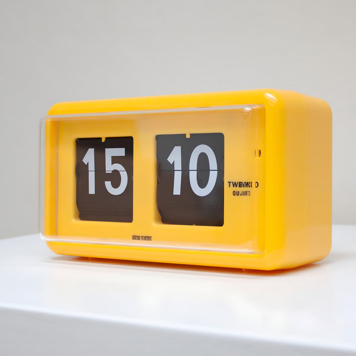 Jadco Wylie Compact Digital Flip Card Wall and Desk Clock Yellow 20cm QT30-Yellow 04