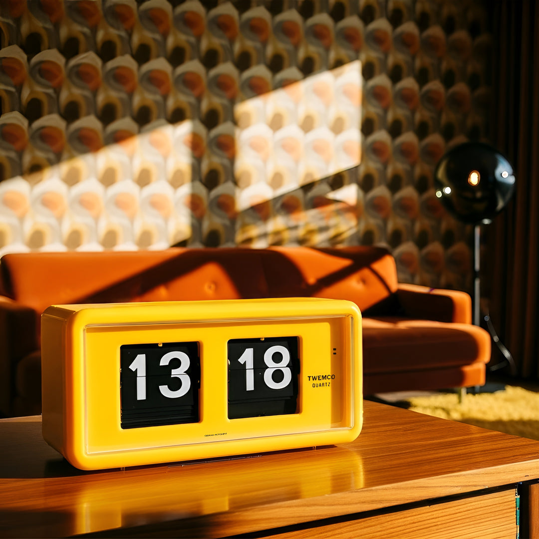 Jadco Wylie Compact Digital Flip Card Wall and Desk Clock Yellow 20cm QT30-Yellow 06