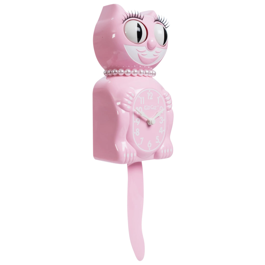 Kit Cat Klocks Bubblegum Pink Lady Limited Edition Wall Clock 40cm OPLBC-59 Angle1