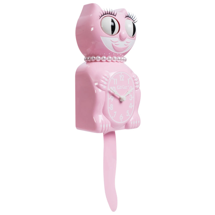 Kit Cat Klocks Bubblegum Pink Lady Limited Edition Wall Clock 40cm OPLBC-59 Angle1