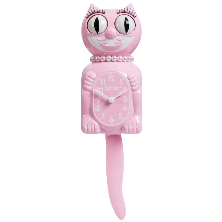 Kit Cat Klocks Bubblegum Pink Lady Limited Edition Wall Clock 40cm OPLBC-59 No Overlay