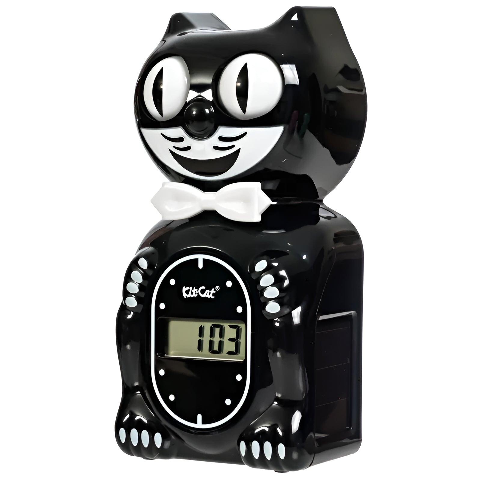 Kit Cat Klocks Solar Digital Alarm Clock Black 15cm OPSC-1 1