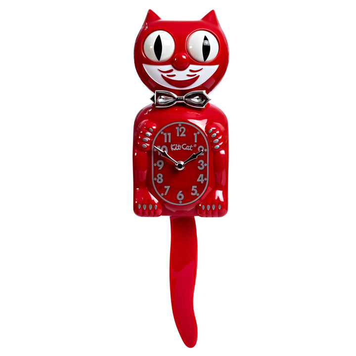 Kit Cat Klocks USA Retro Red Kitchen Edition Gentleman Wall Clock 40cm OPBC-58-RK No Overlay