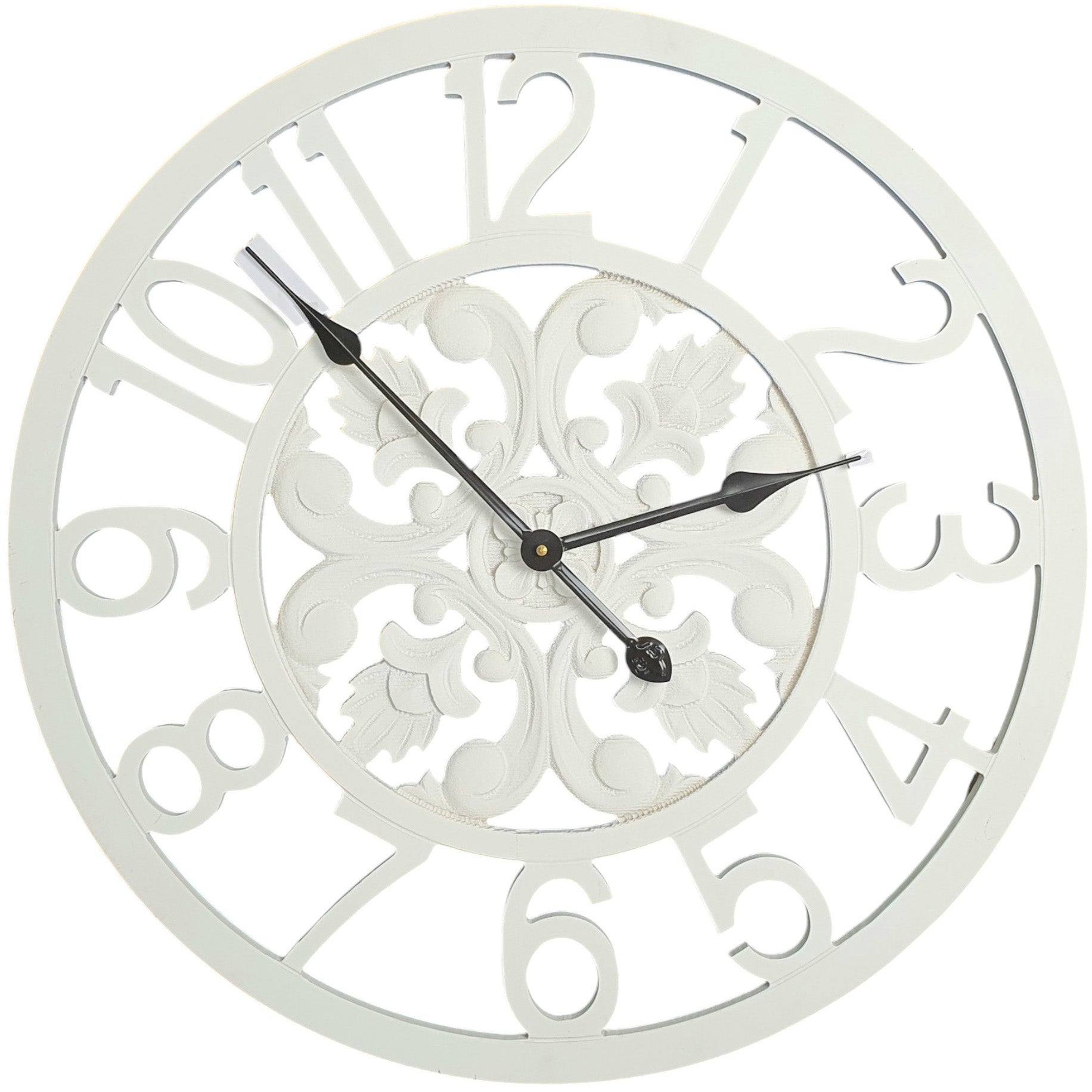 Buy Chesham Ornate White Wooden Wall Clock 60cm Online – Oh Clocks
