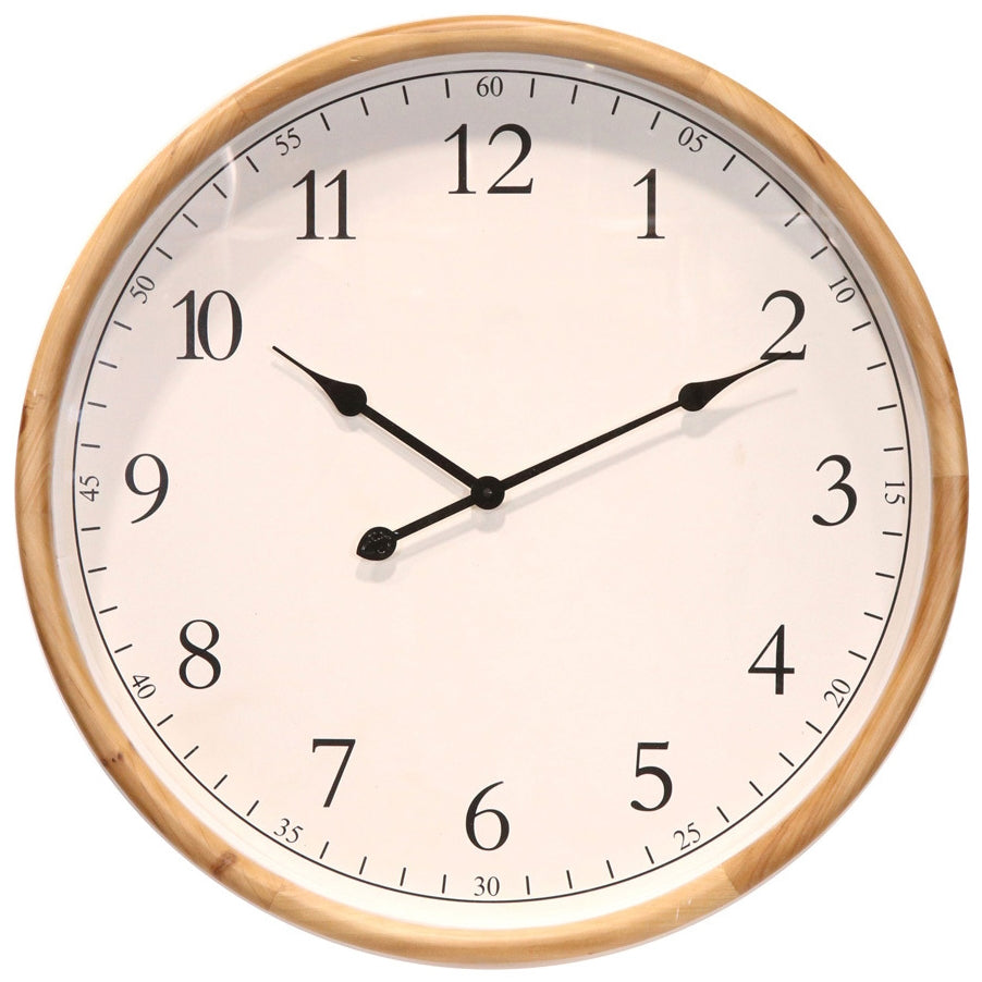 Koda Living Elmwood Classic Solid Wood Frame Glass Wall Clock 65cm KC5521 1