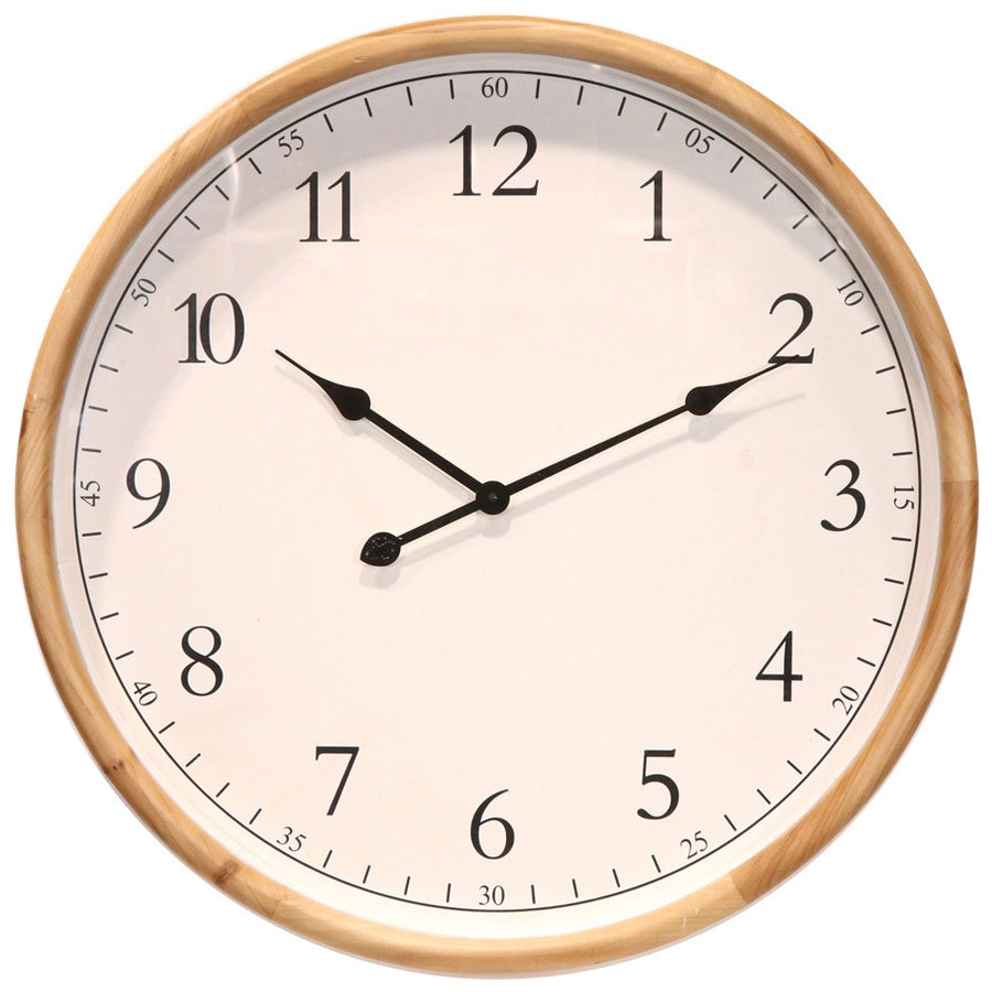Koda Living Elmwood Classic Solid Wood Frame Glass Wall Clock 65cm KC5521 1