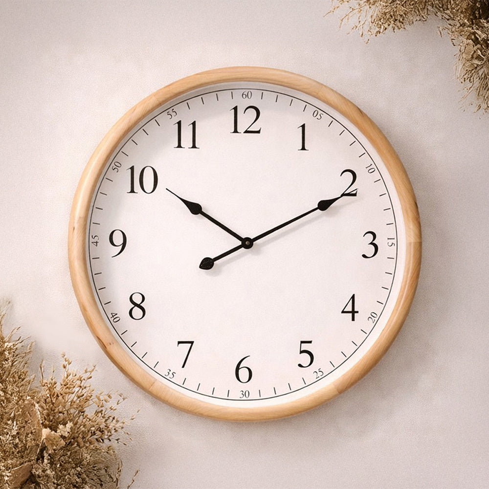 Koda Living Elmwood Classic Solid Wood Frame Glass Wall Clock 65cm KC5521 2