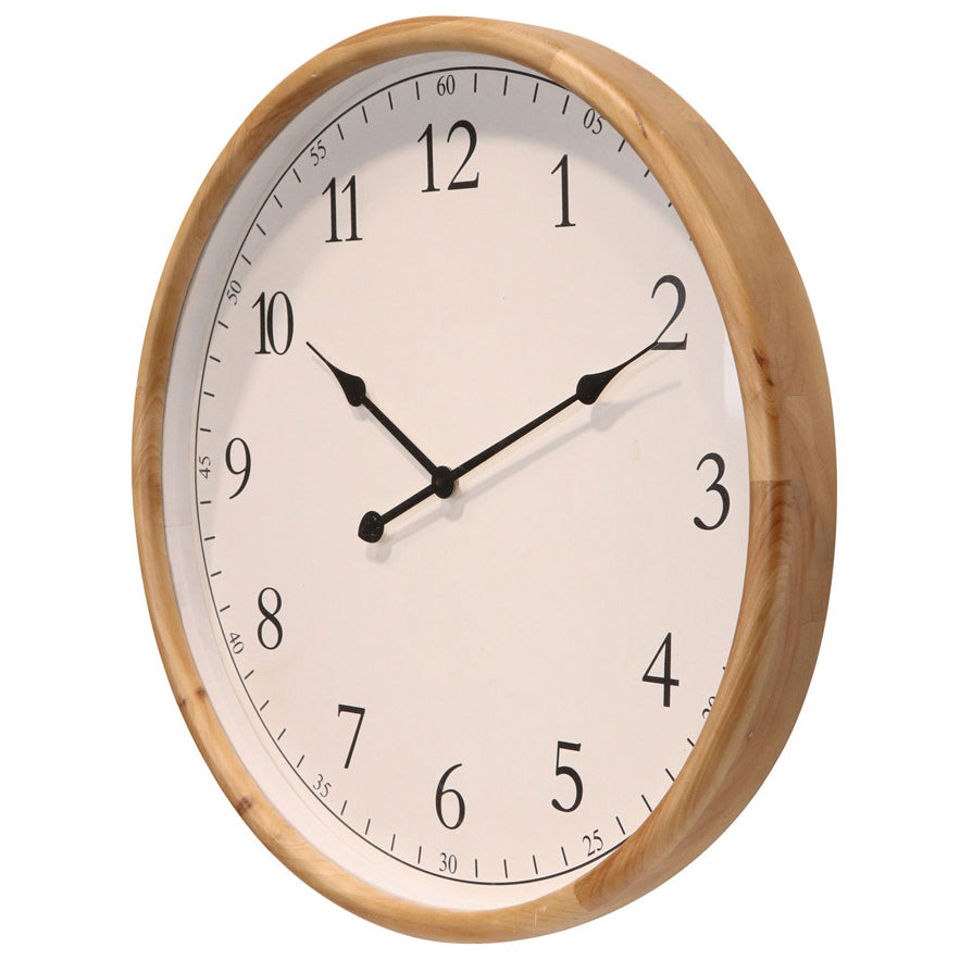Koda Living Elmwood Classic Solid Wood Frame Glass Wall Clock 65cm KC5521 3