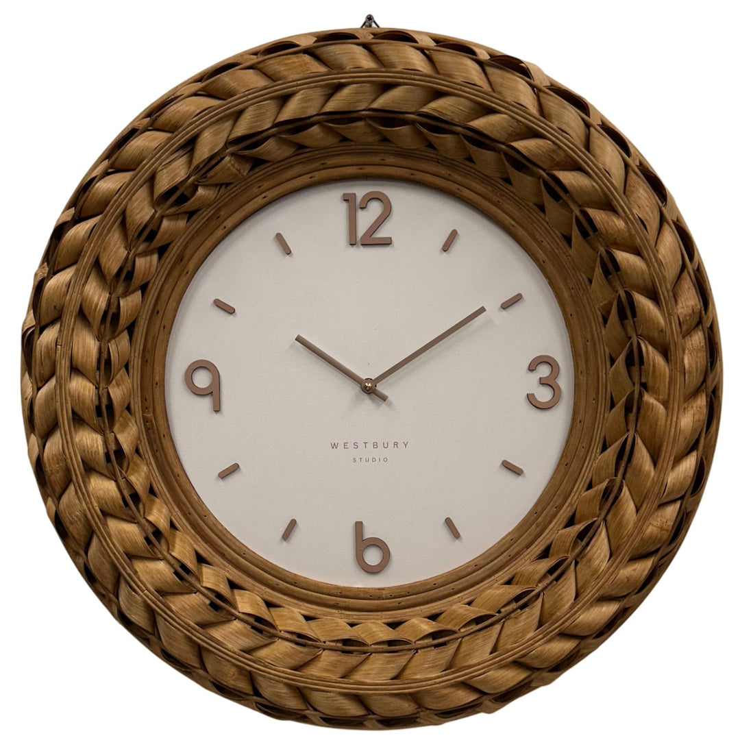 Koda Living Harbour Weave Rattan Bamboo Wall Clock 60cm KG4109 1