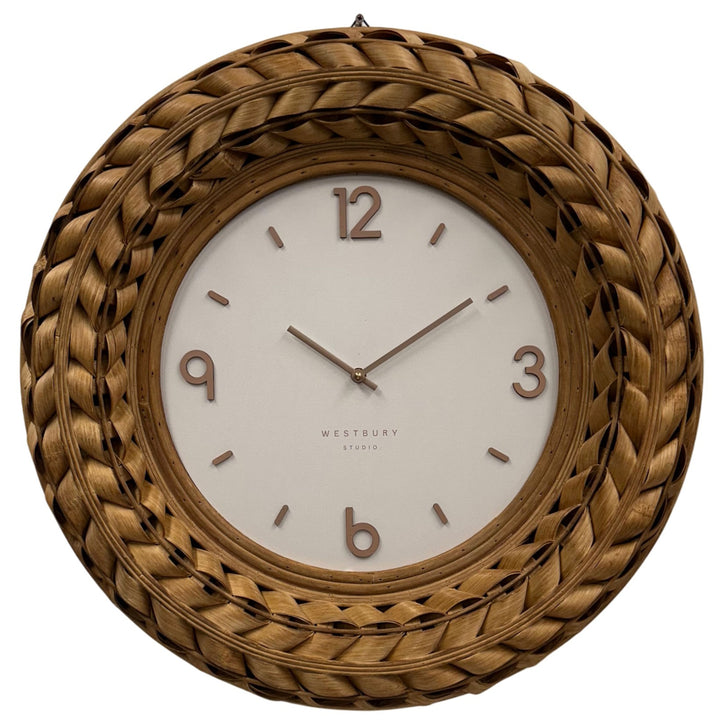 Koda Living Harbour Weave Rattan Bamboo Wall Clock 60cm KG4109 1