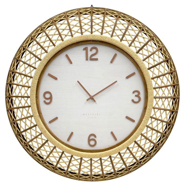 Koda Living Lattice Weave Rattan Bamboo Wall Clock 80cm KG4111 1
