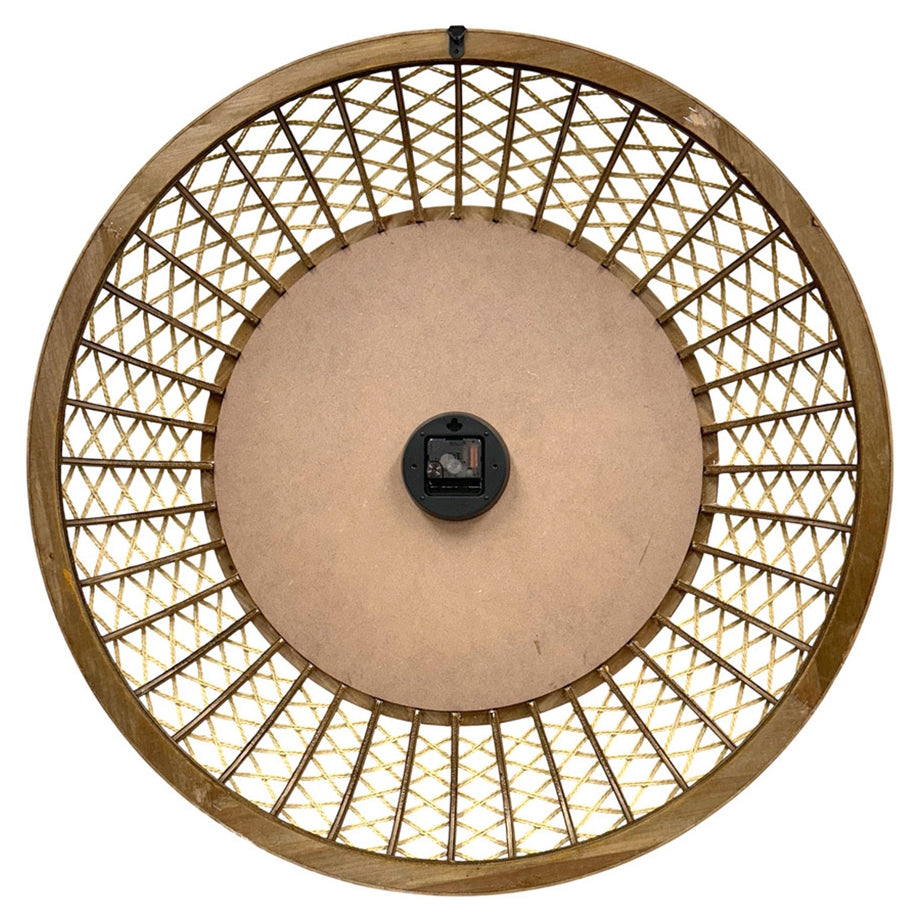 Koda Living Lattice Weave Rattan Bamboo Wall Clock 80cm KG4111 4