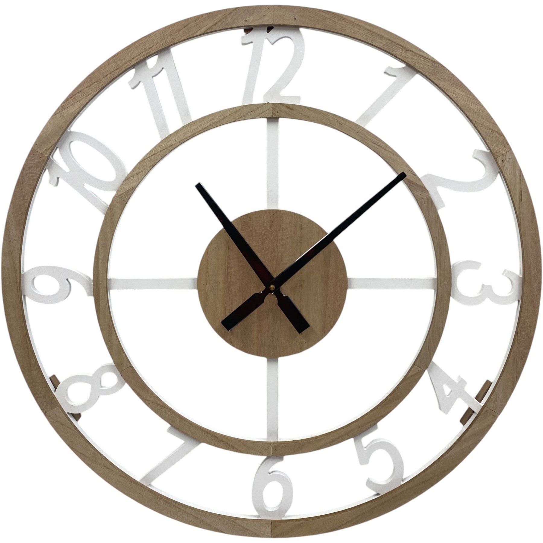 Buy Lumina Wooden Floating Numbers Wall Clock 60cm Online – Oh Clocks