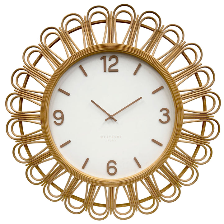 Koda Living Sunbeam Rattan Bamboo Sunburst Wall Clock 80cm KG4110 1