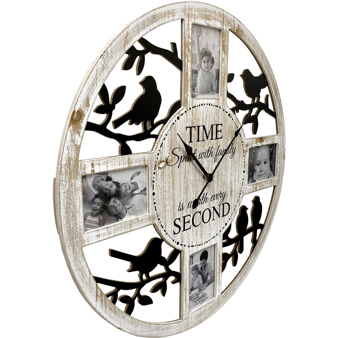 Telecom Clock Family Buy Time With Family Wood Photo Frame Wall Clock 60cm Online – Oh Clocks