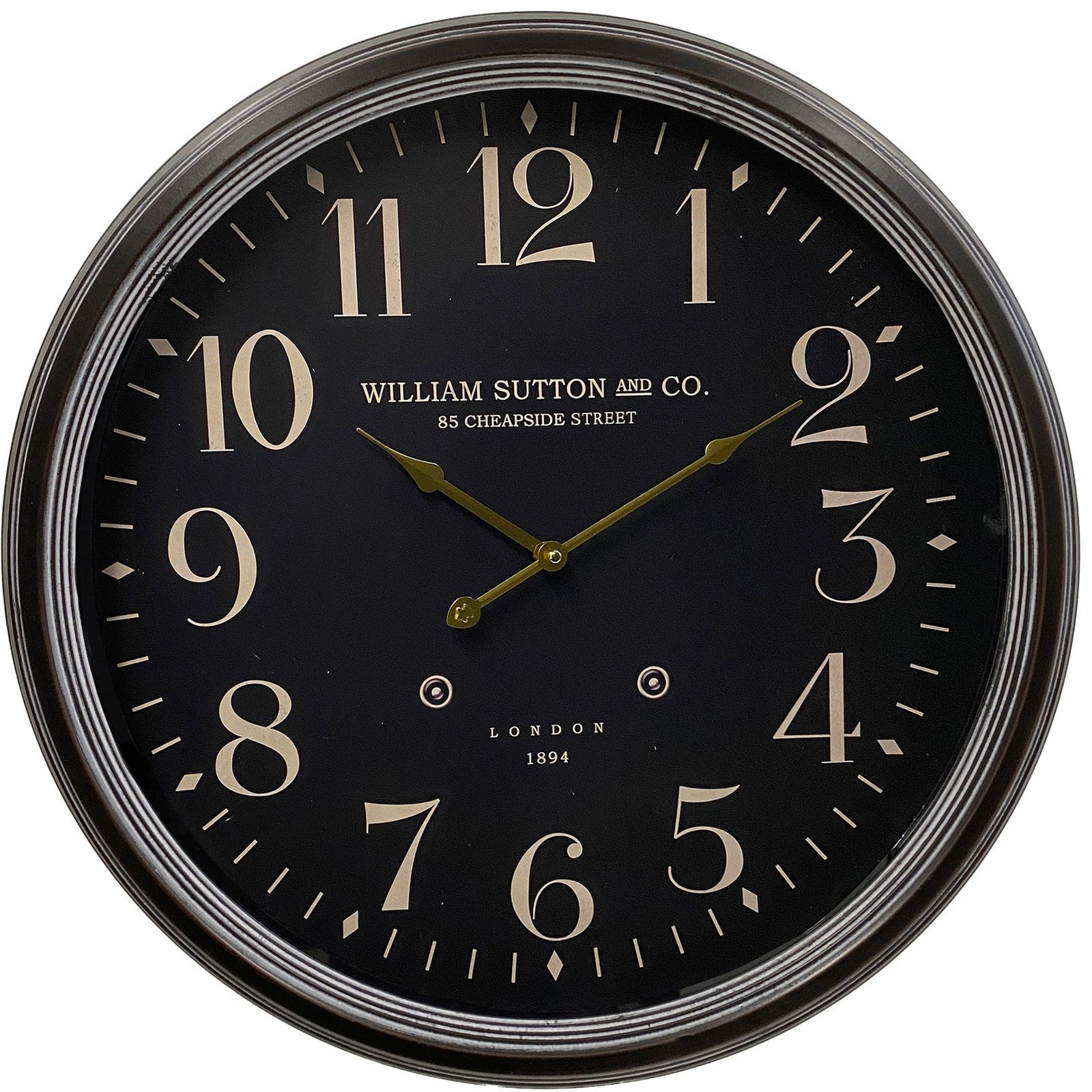 Koda Living Vintage William Sutton London Wall Clock Black 60cm KC1864 1